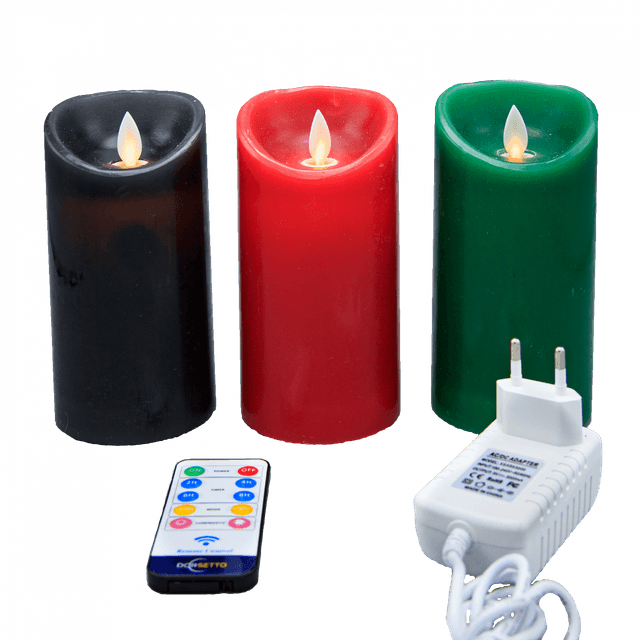 Oplaadbare LED wax kaarsen set bewegende vlam met afstandsbediening