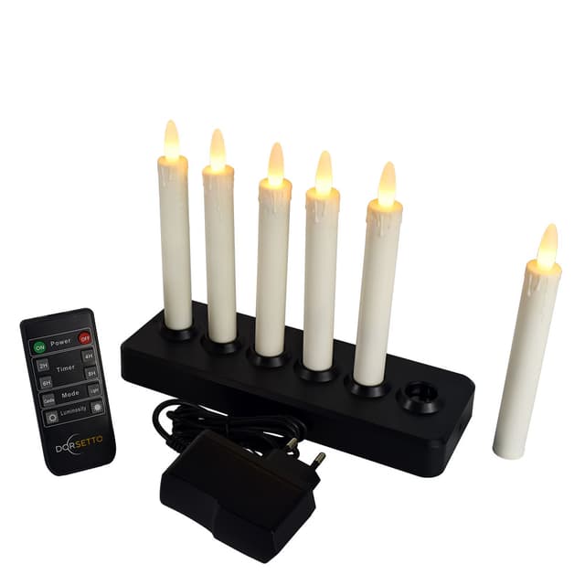 LED dinerkaars oplaadbaar 150 mm 58 uur warm wit 6 stuks met afstandsbediening