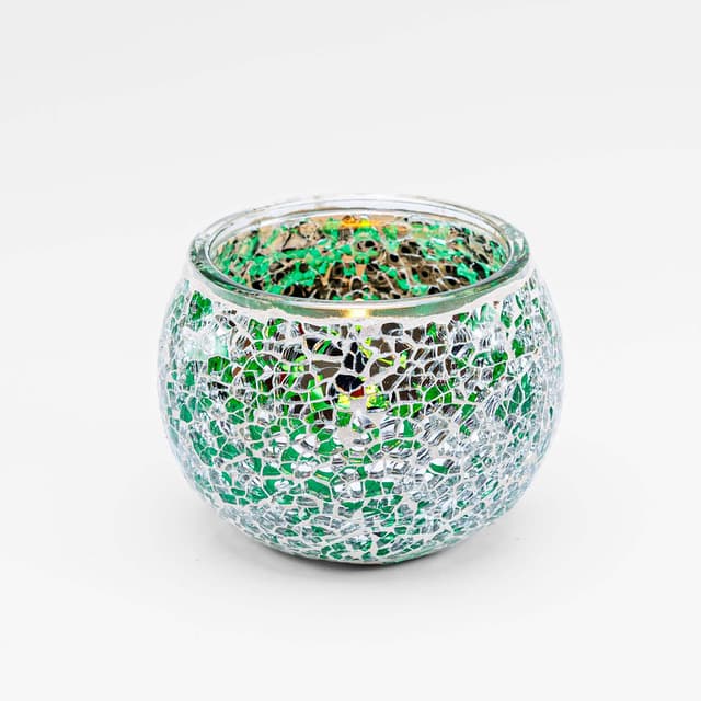 Theelichthouder DORSETTO 9 cm donker groen