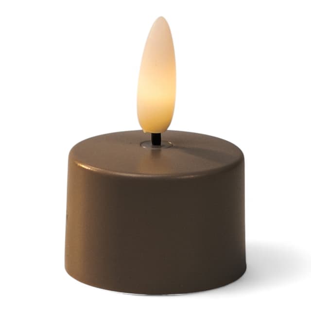 LED waxinelichtje – Charleston grijs – 400 uur brandduur – warm wit met realistisch vlameffect